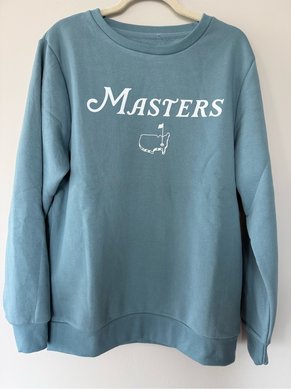 Masters Crewneck Sweatshirt in Dusty Blue with White Logo